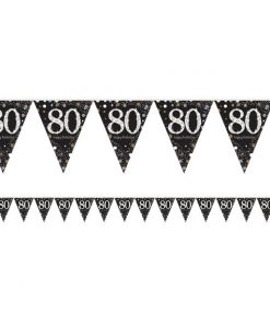 Sparkling Celebration Age 80 Prismatic Foil Bunting