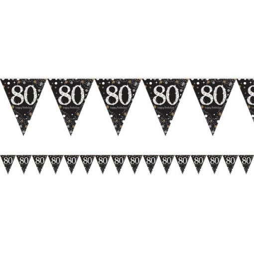 Sparkling Celebration Age 80 Prismatic Foil Bunting