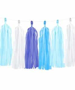 Blue Mix Tassel Garland Decoration