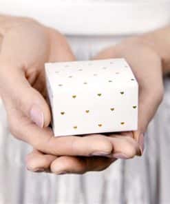 Gold Heart Favour Boxes