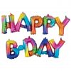 Happy Birthday Rainbow Splash Phrase Foil Balloon