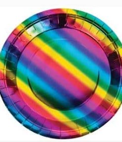 Rainbow Foil Paper Plates