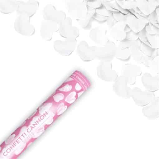 White Hearts Confetti Cannon