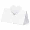 White Laser Heart Place Cards