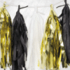 Black, Gold & White Tassel Garland Decoration