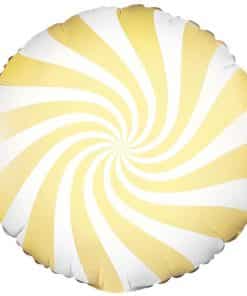 Light Yellow Candy Swirl Foil Balloon