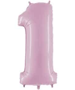 Pastel Pink Number 1 Balloon