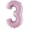Pastel Pink Number 3 Balloon