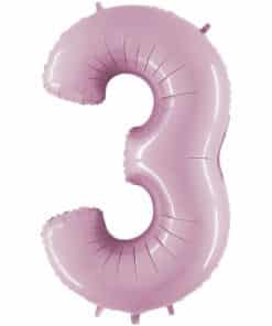 Pastel Pink Number 3 Balloon