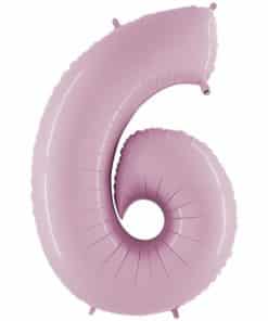 Pastel Pink Number 6 Balloon