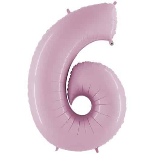 Pastel Pink Number 6 Balloon