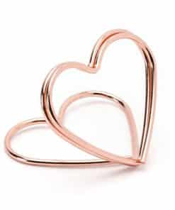 Rose Gold Heart Place Card Holders