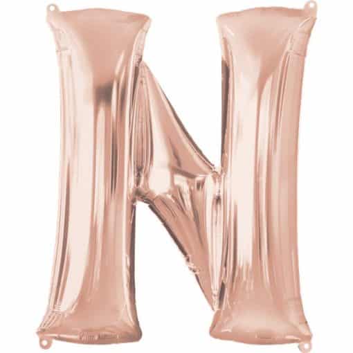 Rose Gold Letter N Balloon