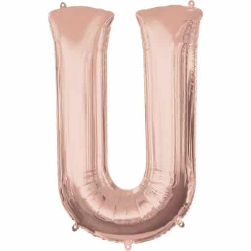 Rose Gold Letter U Balloon