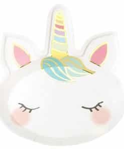 Alternative view of We Heart Unicorn Shaped Paper Party Plates - 23cm (Pk 8)