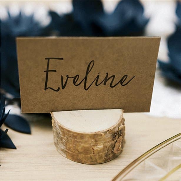 Wooden Log Place Card Holders & Wedding Decor Next Day Delivery