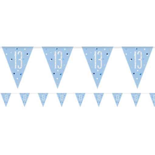 Age 13 Blue Birthday Glitz Prismatic Bunting