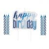 Blue Birthday Glitz Candles Set