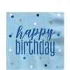 Blue Birthday Glitz Napkins
