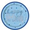 Blue Birthday Glitz Paper Plates
