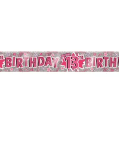 Pink Birthday Glitz Age 13 Banner - 2.75m