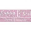 Pink Birthday Glitz Age 13 Banner