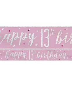 Pink Birthday Glitz Age 13 Banner