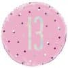 Pink Birthday Glitz Age 13 Foil Balloon