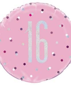 Pink Birthday Glitz Age 16 Foil Balloon