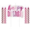 Pink Birthday Glitz Candles Set
