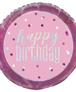 Pink Birthday Glitz Foil Balloon