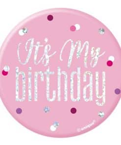 Pink Birthday Glitz "Its my Birthday" Badge
