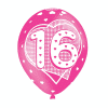16th Birthday Printed Latex Balloons