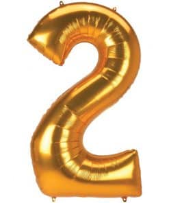 Gold Number 2 Foil Balloon