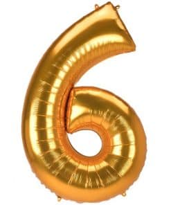 Gold Number 6 Balloon