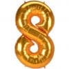 Gold Number 8 Balloon