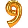 Gold Number 9 Balloon
