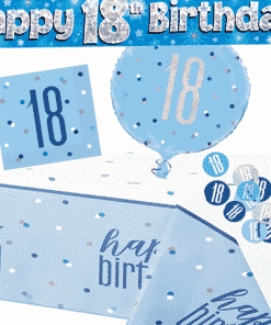 Blue Glitz 18th Birthday Party Pack