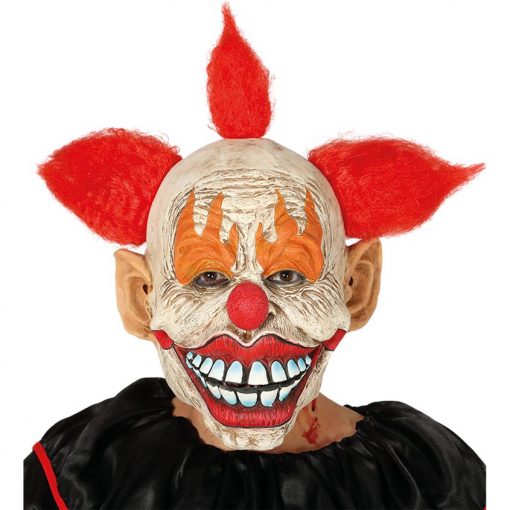 Latex Clown Mask with Hair