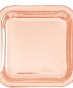 Rose Gold Square Foil Plates