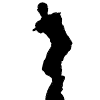 Dancing Gamer Silhouette Cardboard Cutout