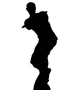 Dancing Gamer Silhouette Cardboard Cutout