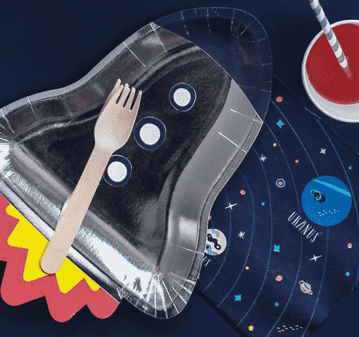 Spaceship Rocket Shaped Foil Plates