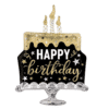 Giant Black & Gold Birthday Cake Balloon