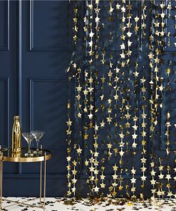 Gold Glitter Star Foil Backdrop Curtain