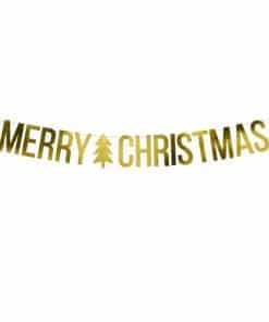 Gold Merry Christmas Banner