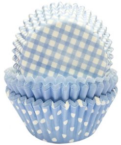 Baby Blue Patterned Cupcake Cases