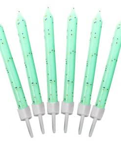 Mint Green Glitter Candles