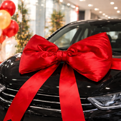 Red Large Padded Car Bow