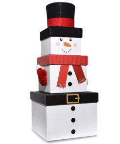Snowman Stacking Set of 3 Gift Boxes